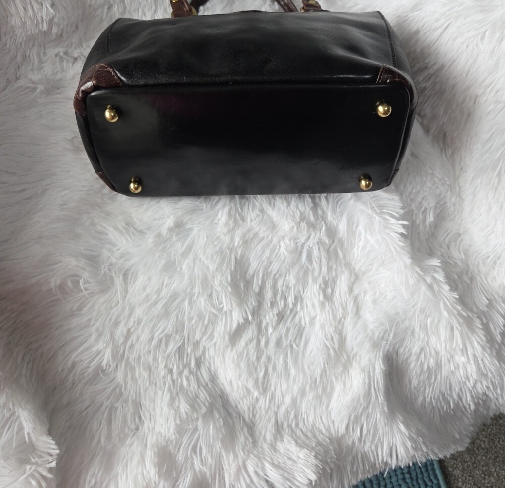 Classic Black and Brown Brahmin Women's Top-Handle Satchel - Picture 5 of 10